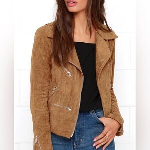Lulu’s Suede With Love Tan Moto Jacket | M